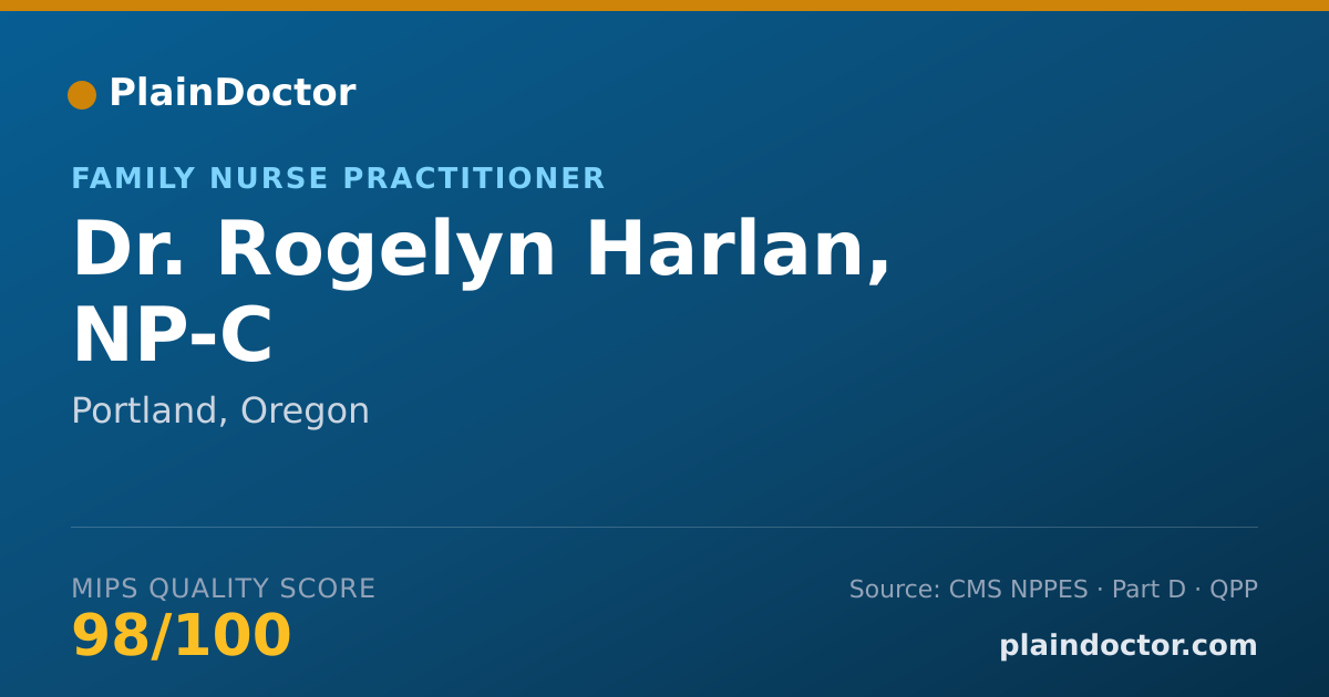 Shareable card for Rogelyn Harlan, NP-C - Family Nurse Practitioner, Portland, OR