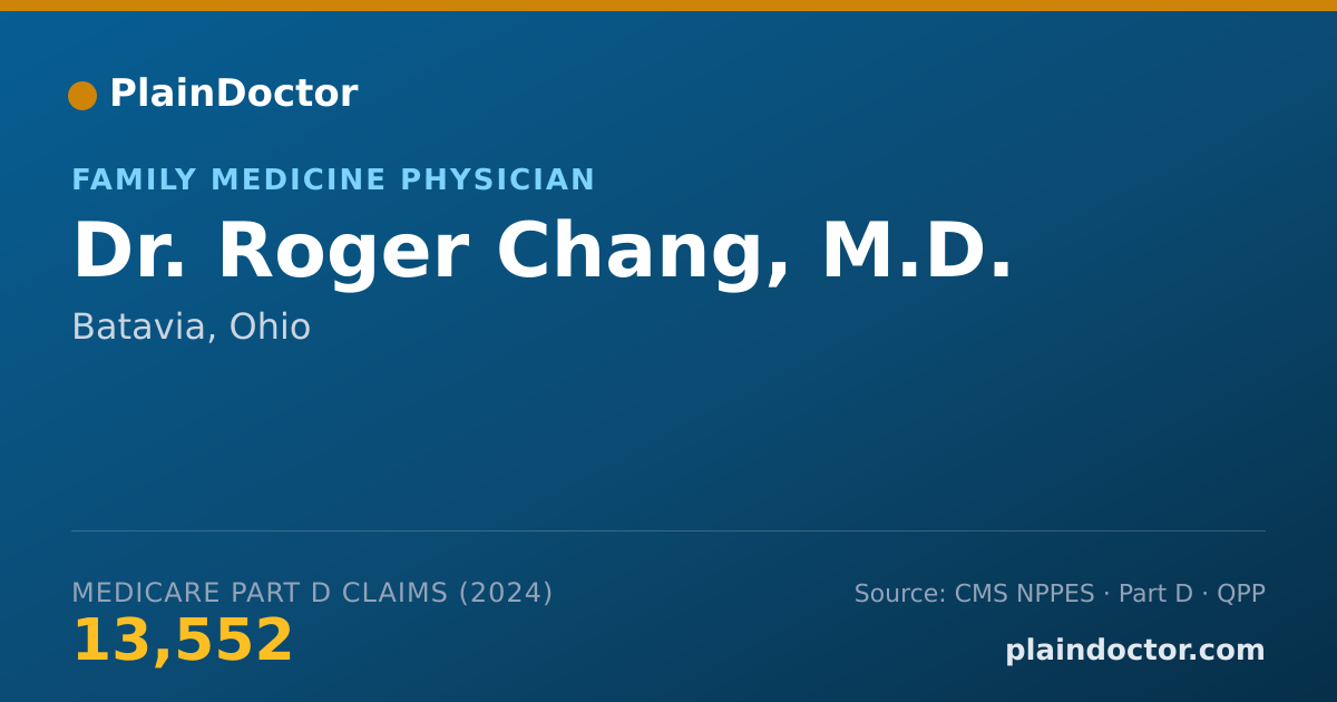 Shareable card for Roger Chang, M.D. - Family Medicine Physician, Batavia, OH