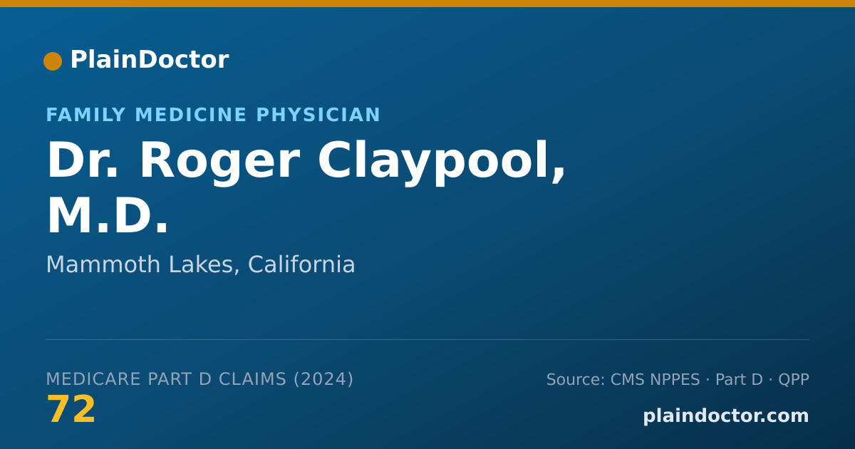 Shareable card for Roger Claypool, M.D. - Family Medicine Physician, Mammoth Lakes, CA