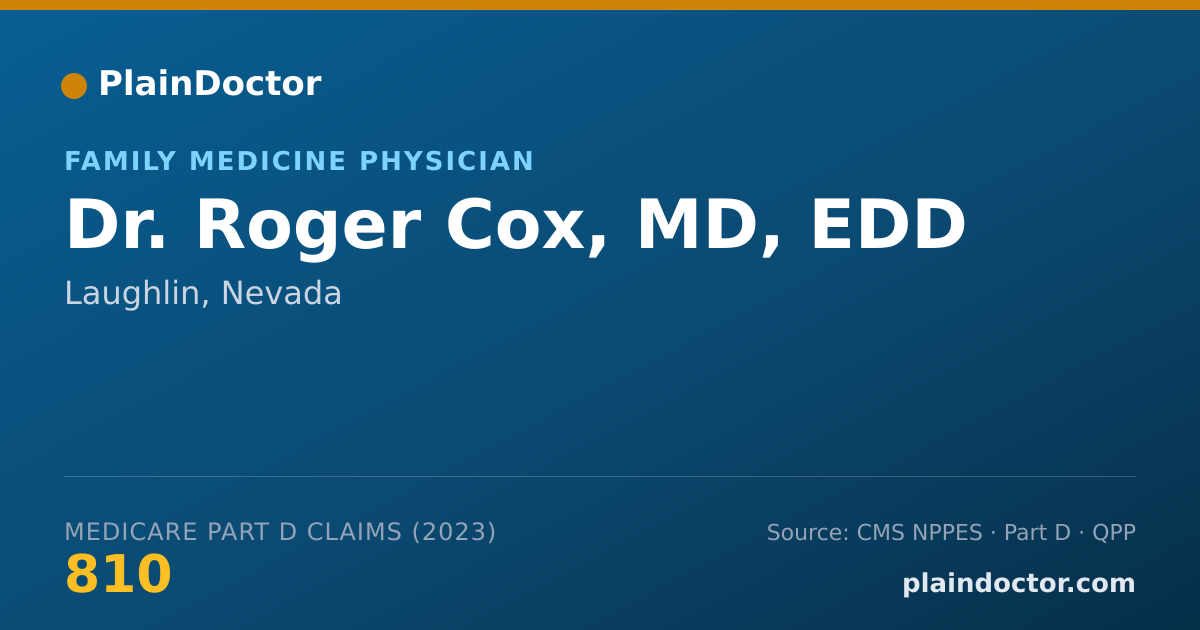Shareable card for Roger Cox, MD, EDD - Family Medicine Physician, Laughlin, NV