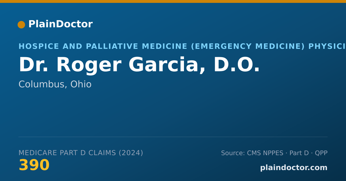 Shareable card for Roger Garcia, D.O. - Hospice and Palliative Medicine (Emergency Medicine) Physician, Columbus, OH