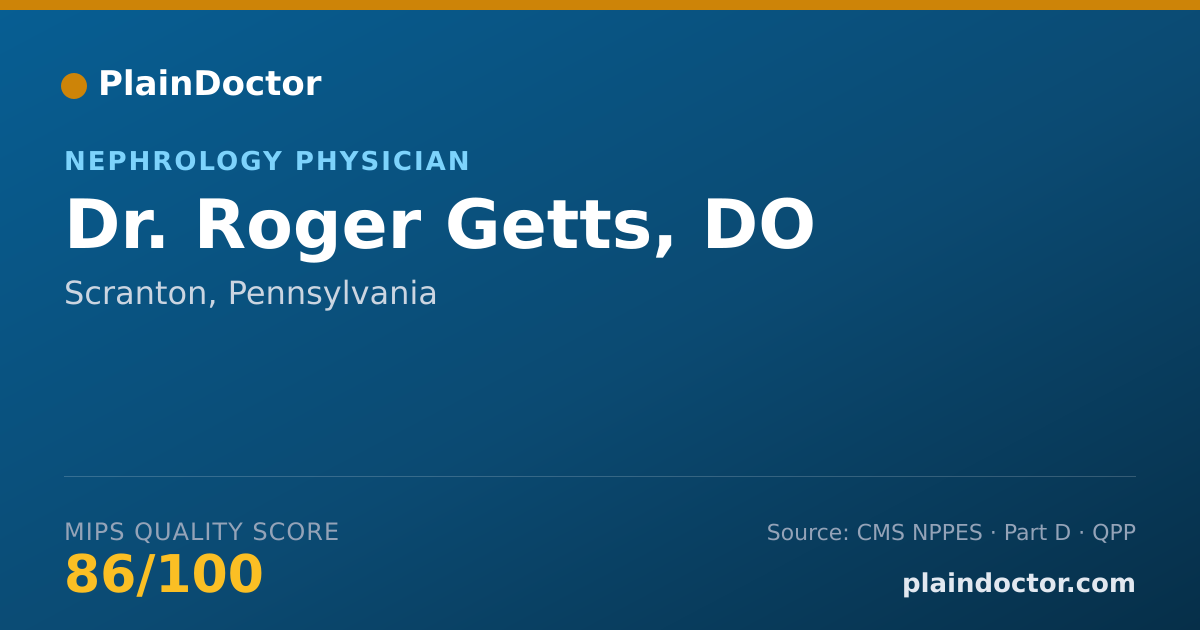 Shareable card for Roger Getts, DO - Nephrology Physician, Scranton, PA
