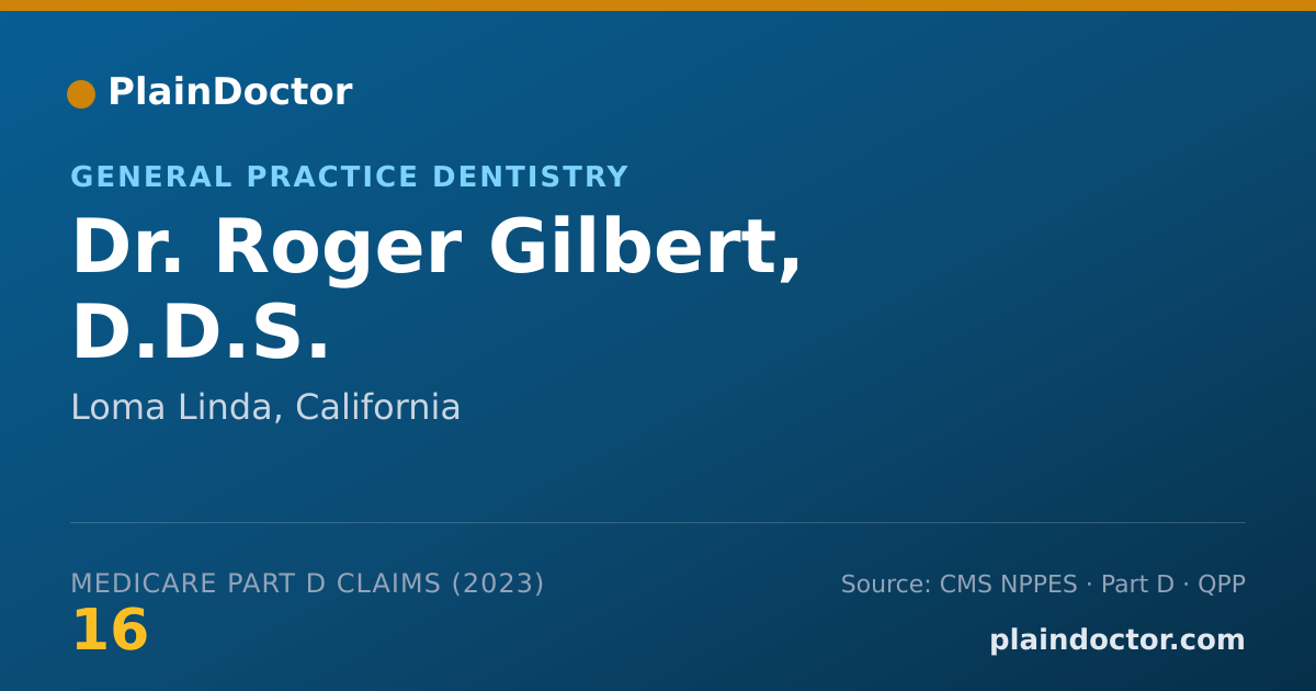 Shareable card for Roger Gilbert, D.D.S. - General Practice Dentistry, Loma Linda, CA