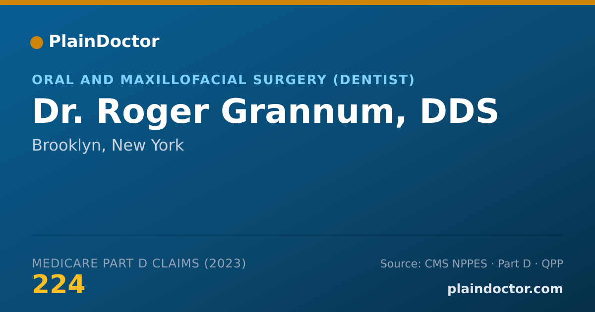 Shareable card for Roger Grannum, DDS - Oral and Maxillofacial Surgery (Dentist), Brooklyn, NY