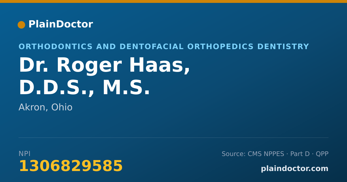 Shareable card for Roger Haas, D.D.S., M.S. - Orthodontics and Dentofacial Orthopedics Dentistry, Akron, OH