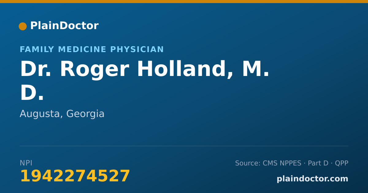 Shareable card for Roger Holland, M. D. - Family Medicine Physician, Augusta, GA