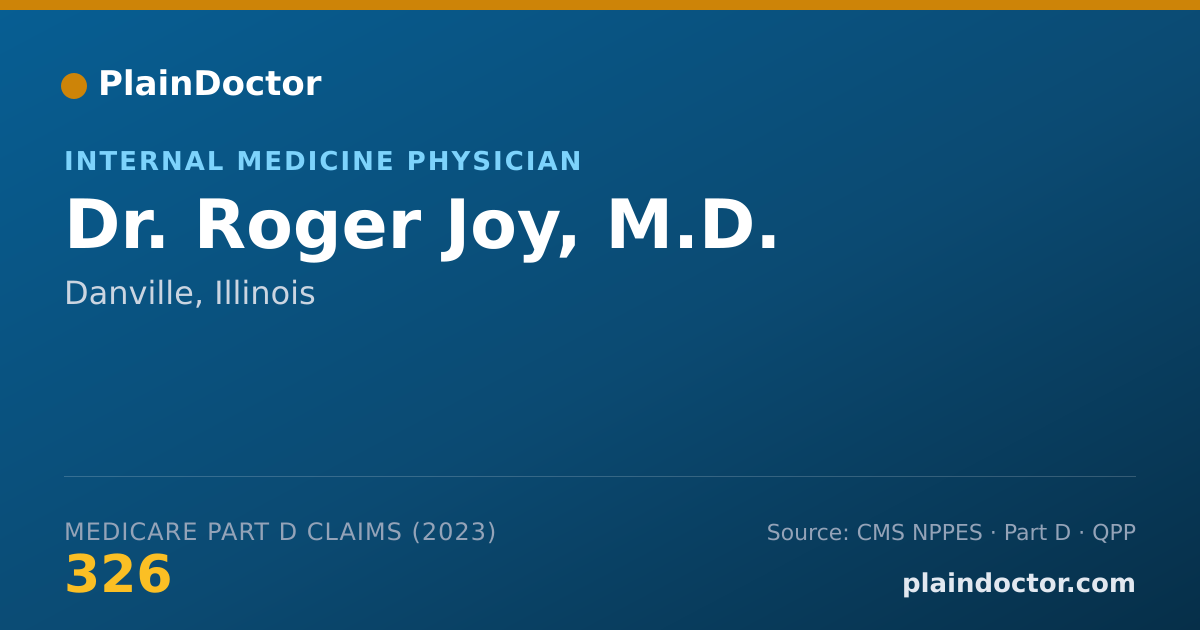 Shareable card for Roger Joy, M.D. - Internal Medicine Physician, Danville, IL