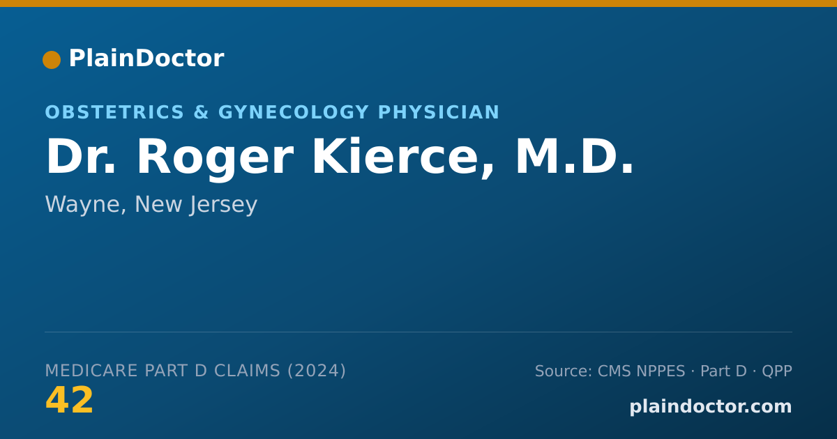 Shareable card for Roger Kierce, M.D. - Obstetrics & Gynecology Physician, Wayne, NJ