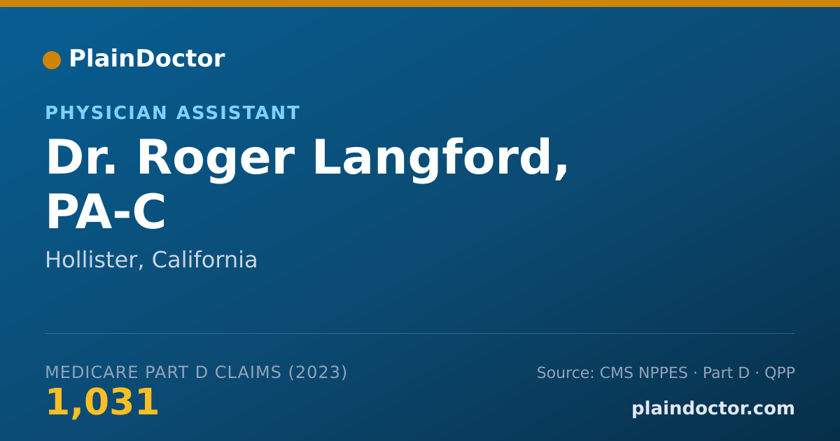 Shareable card for Roger Langford, PA-C - Physician Assistant, Hollister, CA