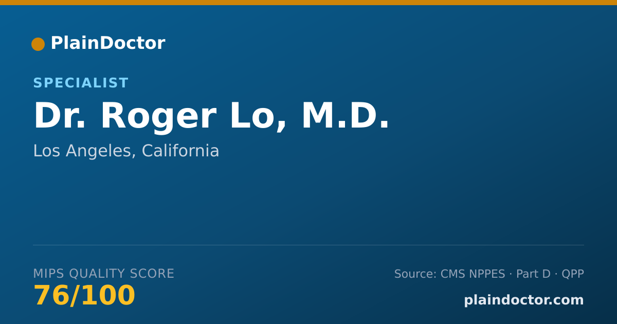 Shareable card for Roger Lo, M.D. - Specialist, Los Angeles, CA