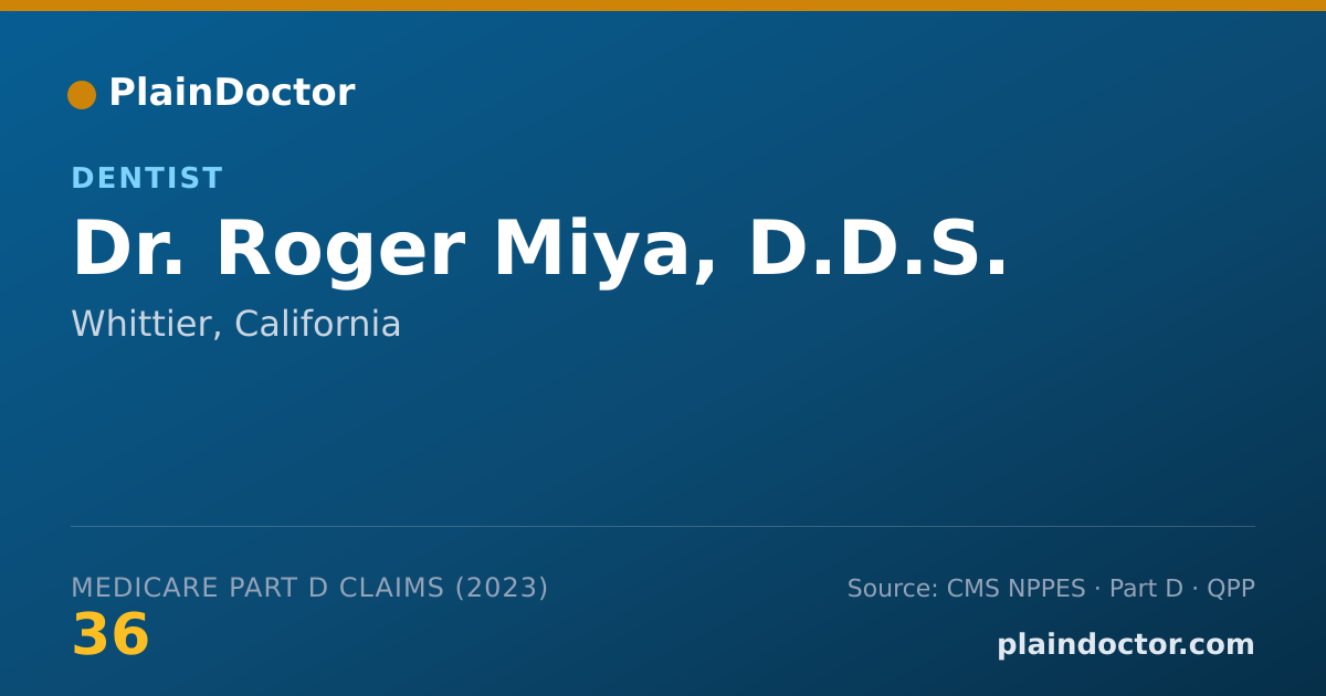 Shareable card for Roger Miya, D.D.S. - Dentist, Whittier, CA