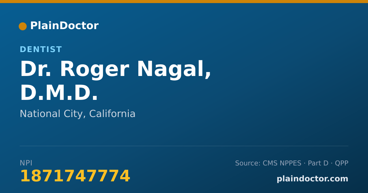 Shareable card for Roger Nagal, D.M.D. - Dentist, National City, CA