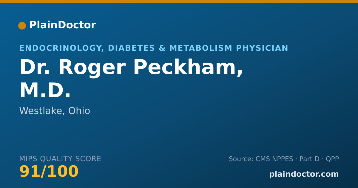 Shareable card for Roger Peckham, M.D. - Endocrinology, Diabetes & Metabolism Physician, Westlake, OH