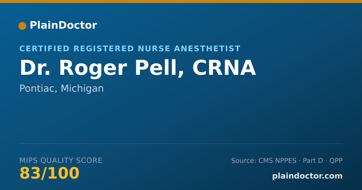 Shareable card for Roger Pell, CRNA - Certified Registered Nurse Anesthetist, Pontiac, MI