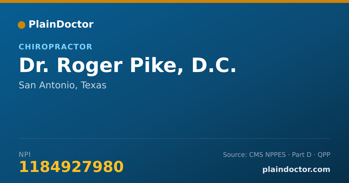 Shareable card for Roger Pike, D.C. - Chiropractor, San Antonio, TX