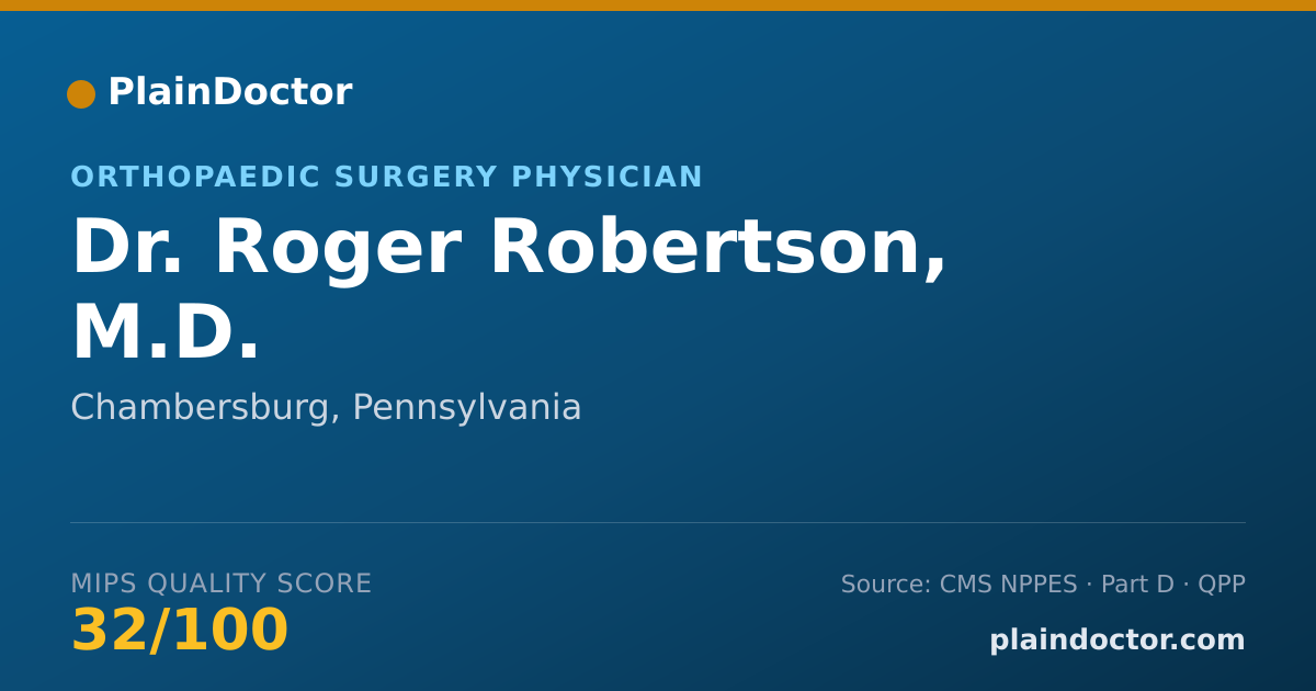 Shareable card for Roger Robertson, M.D. - Orthopaedic Surgery Physician, Chambersburg, PA