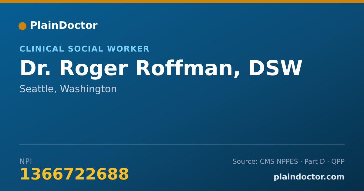 Shareable card for Roger Roffman, DSW - Clinical Social Worker, Seattle, WA