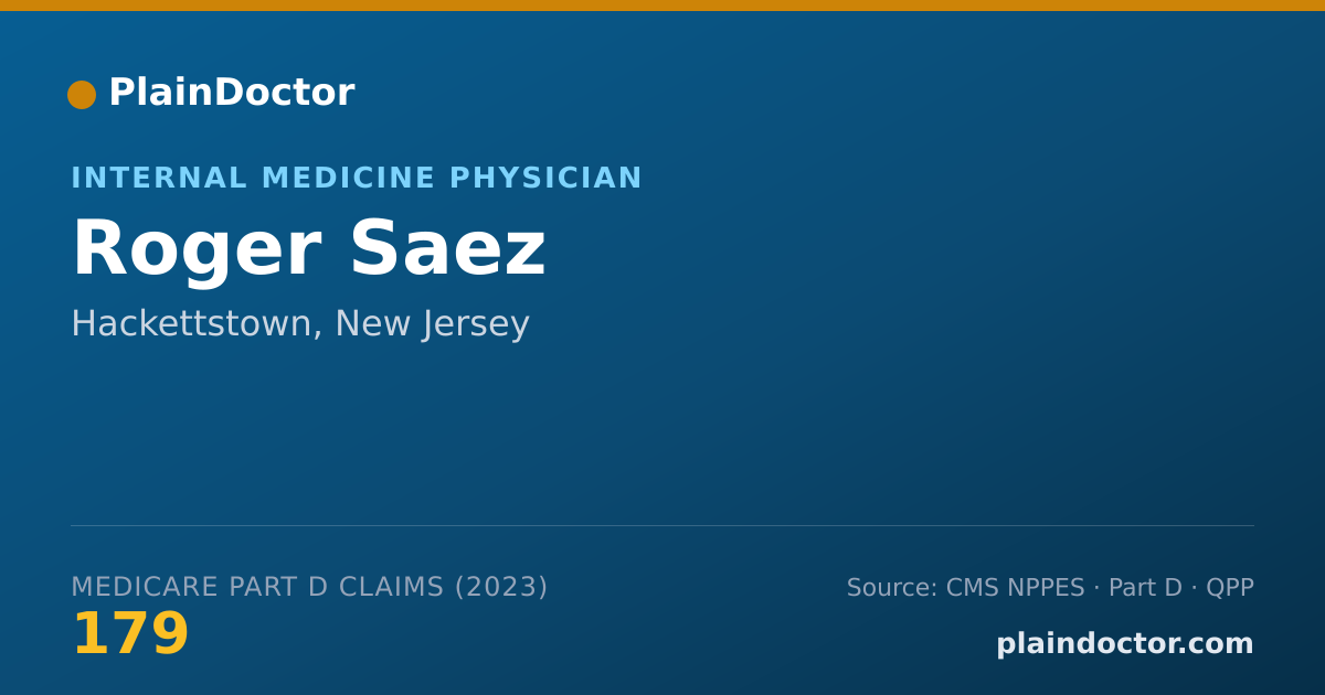 Shareable card for Roger Saez - Internal Medicine Physician, Hackettstown, NJ