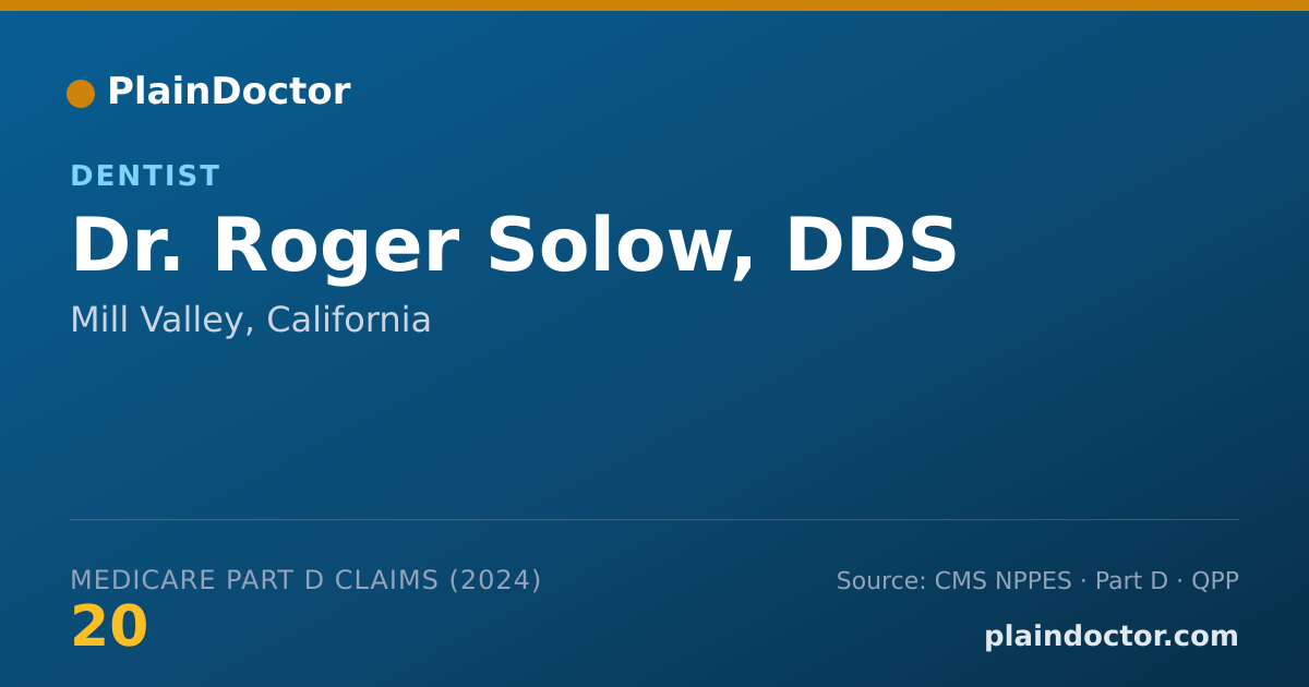 Shareable card for Roger Solow, DDS - Dentist, Mill Valley, CA