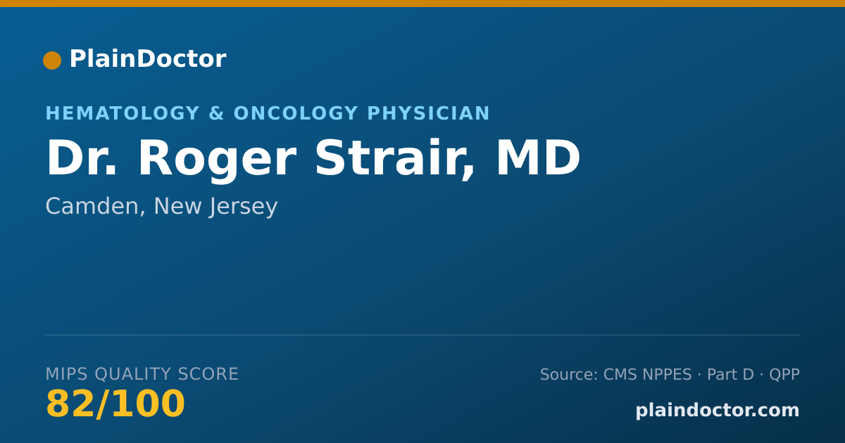 Shareable card for Roger Strair, MD - Hematology & Oncology Physician, Camden, NJ