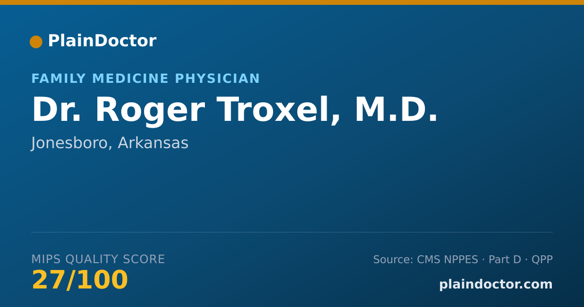 Shareable card for Roger Troxel, M.D. - Family Medicine Physician, Jonesboro, AR