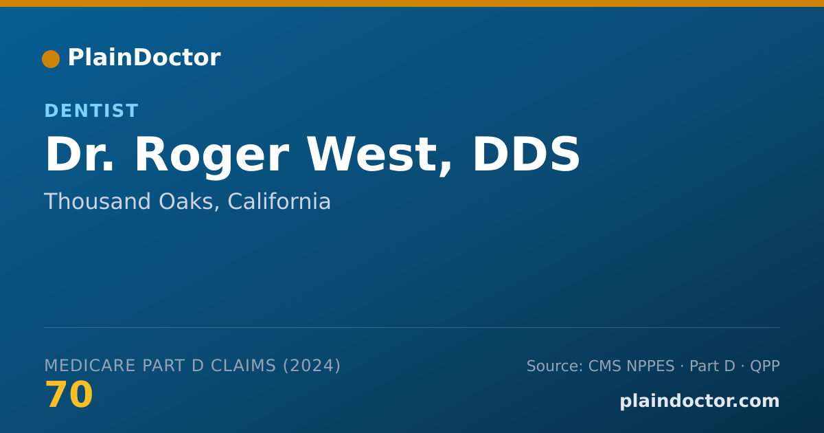 Shareable card for Roger West, DDS - Dentist, Thousand Oaks, CA