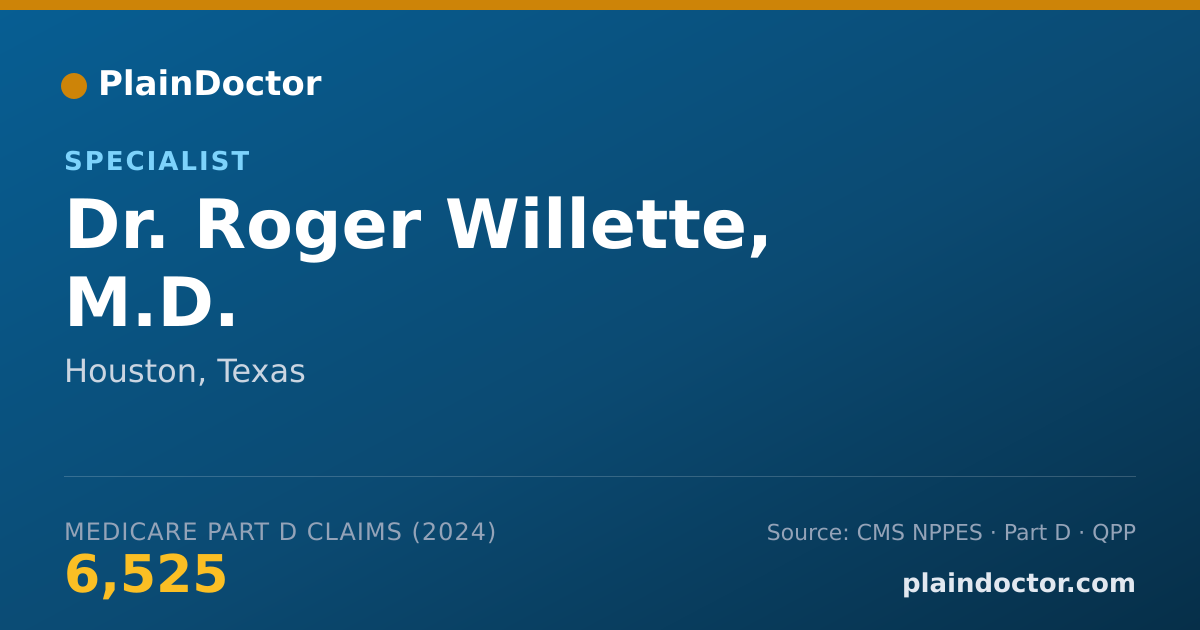 Shareable card for Roger Willette, M.D. - Specialist, Houston, TX