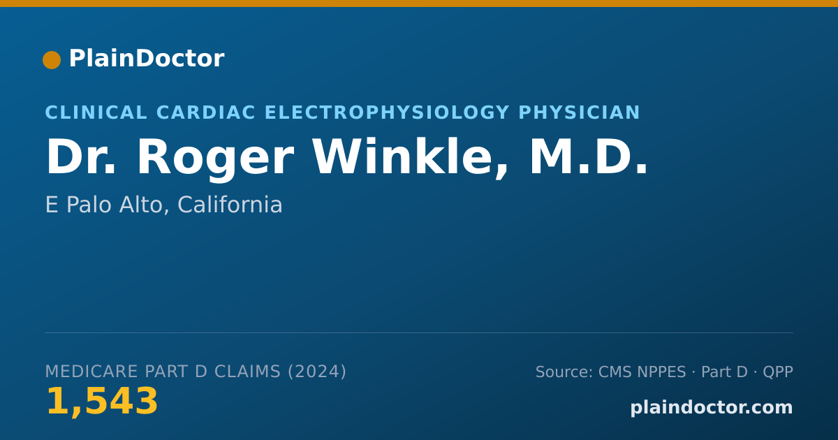 Shareable card for Roger Winkle, M.D. - Cardiovascular Disease Physician, E Palo Alto, CA