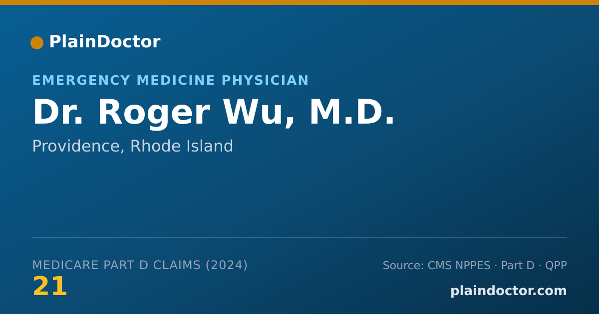 Shareable card for Roger Wu, M.D. - Emergency Medicine Physician, Providence, RI