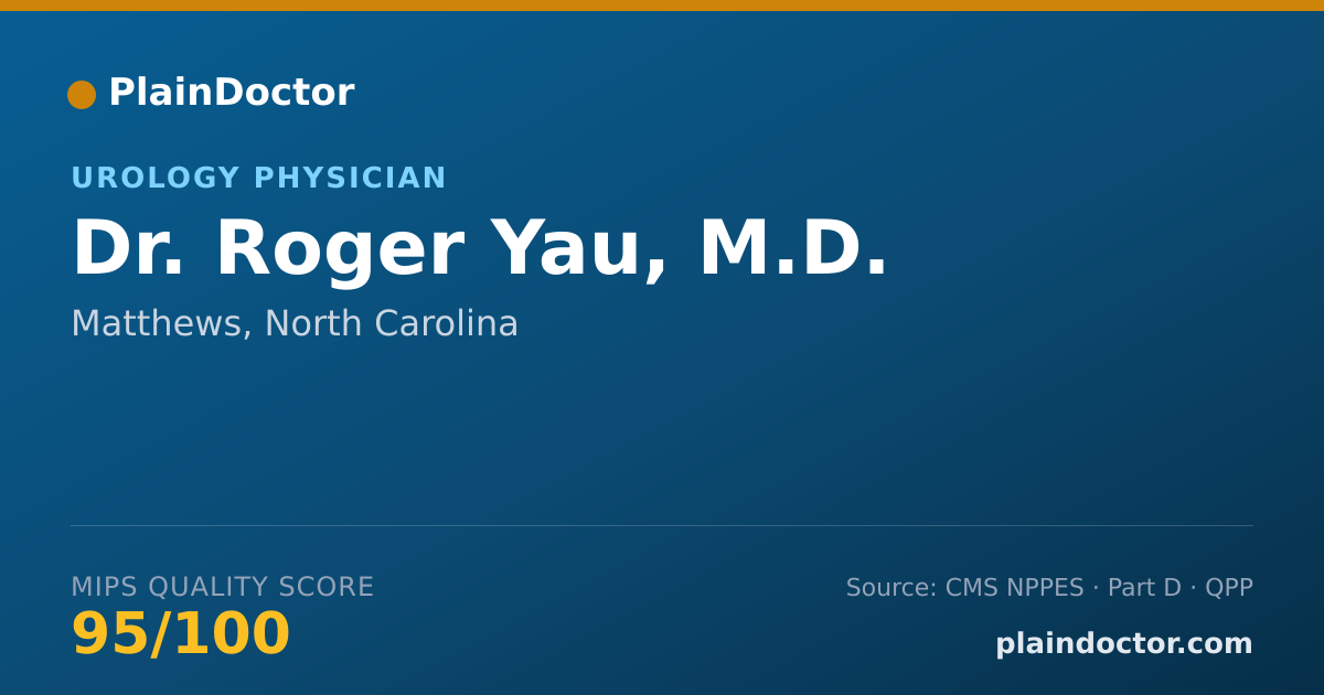 Shareable card for Roger Yau, M.D. - Urology Physician, Matthews, NC