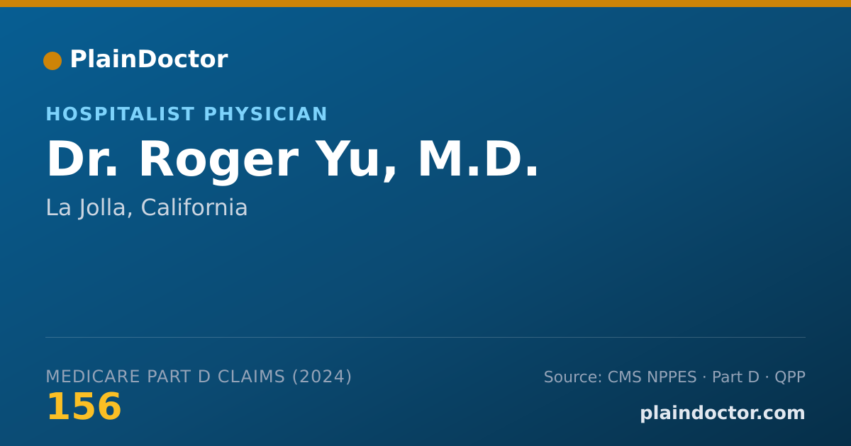 Shareable card for Roger Yu, M.D. - Internal Medicine Physician, La Jolla, CA