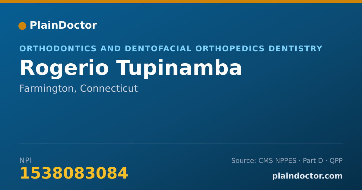 Shareable card for Rogerio Tupinamba - Orthodontics and Dentofacial Orthopedics Dentistry, Farmington, CT