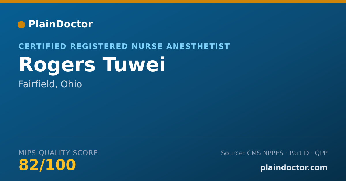 Shareable card for Rogers Tuwei - Certified Registered Nurse Anesthetist, Fairfield, OH