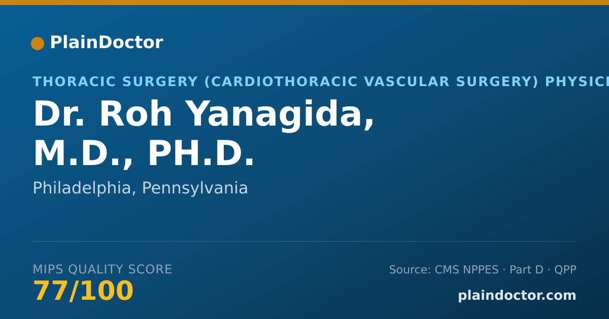 Shareable card for Roh Yanagida, M.D., PH.D. - Thoracic Surgery (Cardiothoracic Vascular Surgery) Physician, Philadelphia, PA