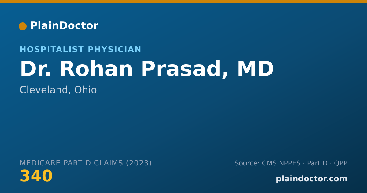Shareable card for Rohan Prasad, MD - Hospitalist Physician, Cleveland, OH