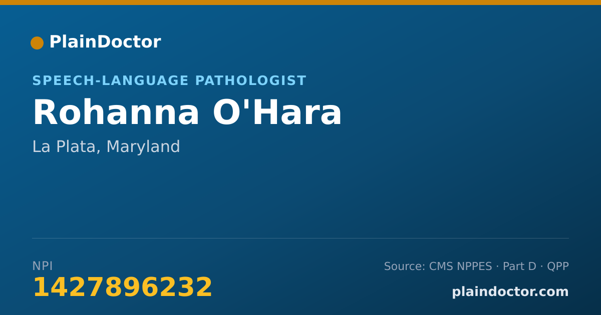 Shareable card for Rohanna O'Hara - Speech-Language Pathologist, La Plata, MD