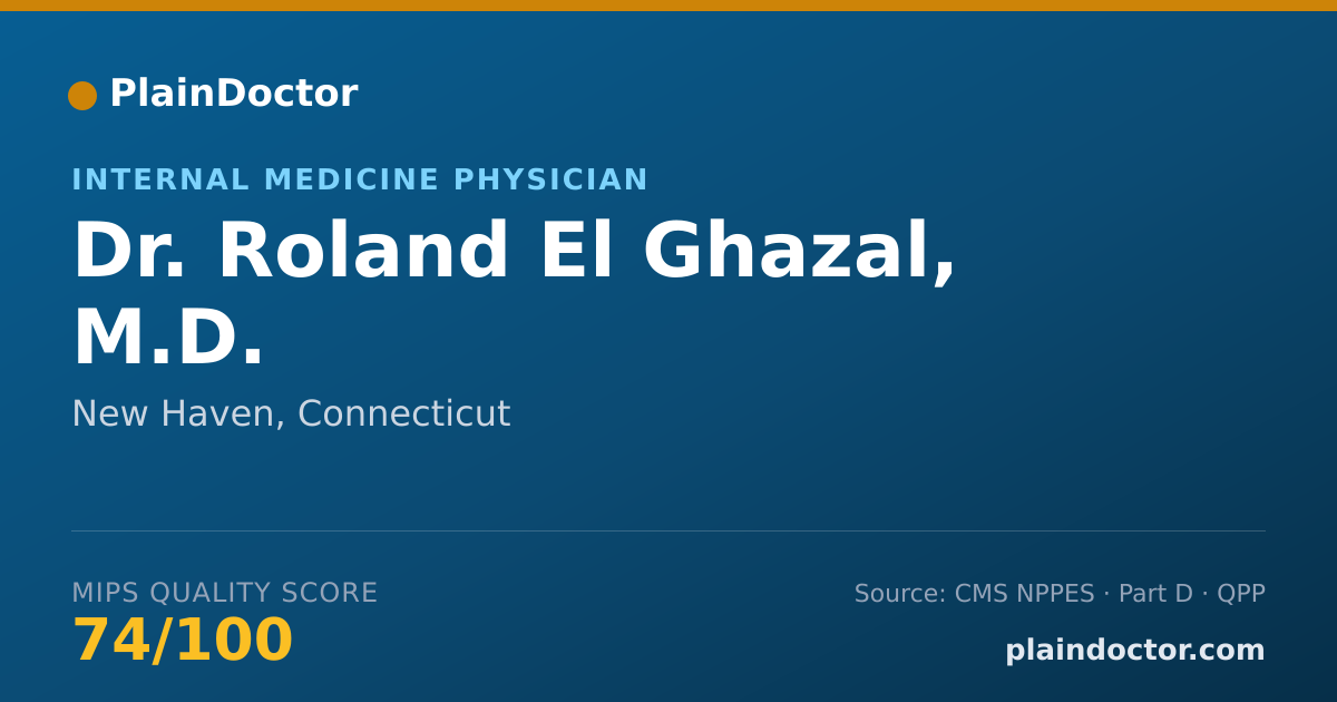 Shareable card for Roland El Ghazal, M.D. - Internal Medicine Physician, New Haven, CT