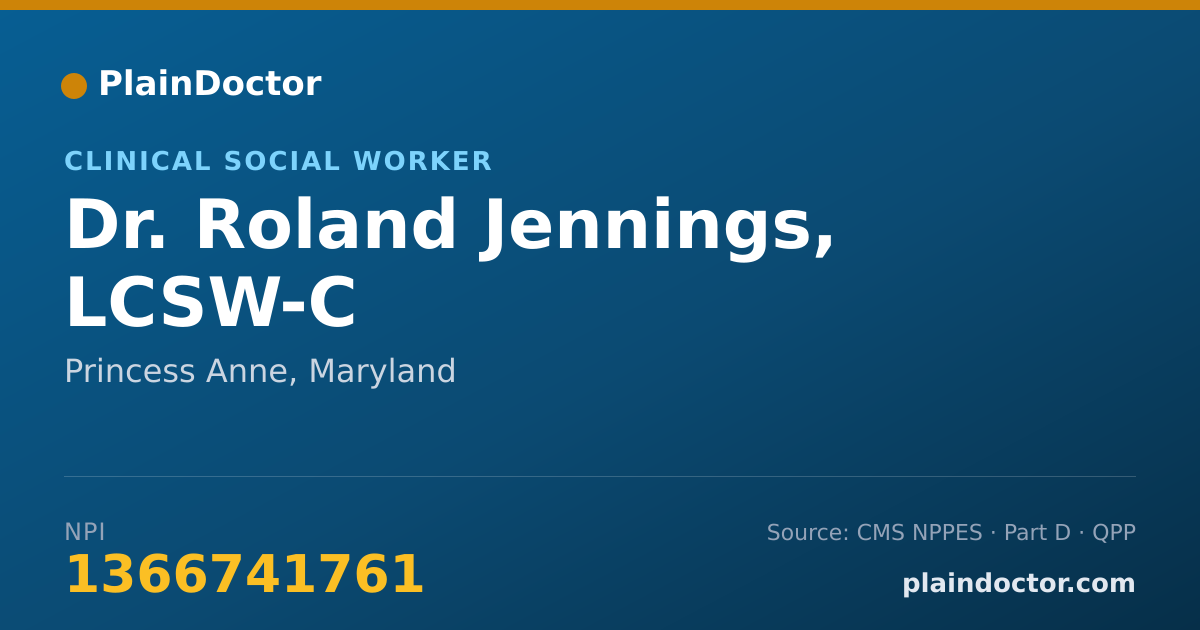 Shareable card for Roland Jennings, LCSW-C - Clinical Social Worker, Princess Anne, MD