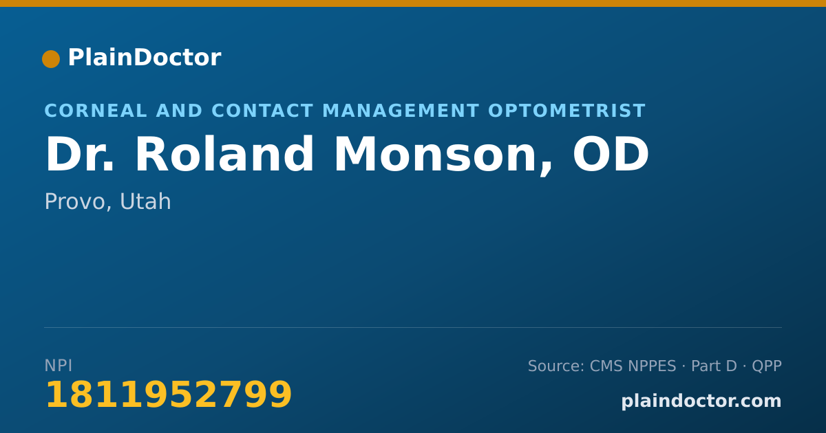Shareable card for Roland Monson, OD - Corneal and Contact Management Optometrist, Provo, UT