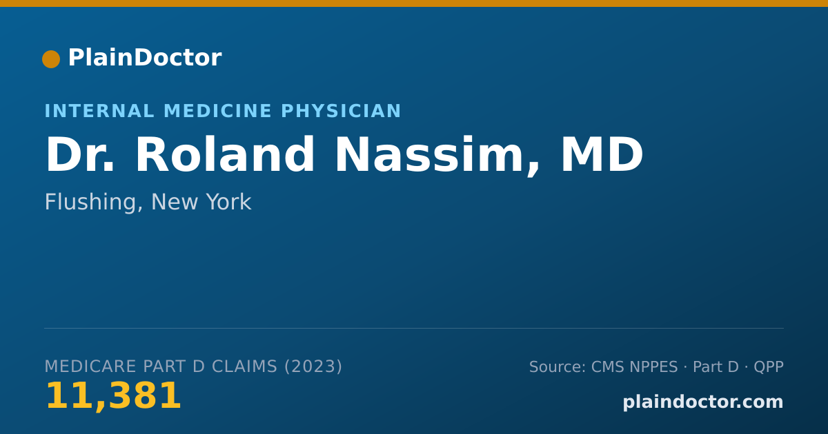 Shareable card for Roland Nassim, MD - Internal Medicine Physician, Flushing, NY