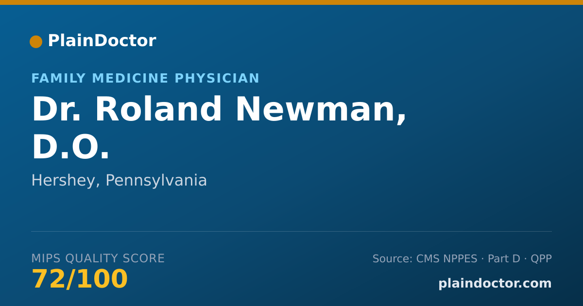 Shareable card for Roland Newman, D.O. - Family Medicine Physician, Hershey, PA