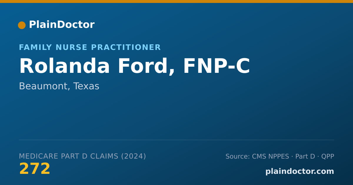 Shareable card for Rolanda Ford, FNP-C - Family Nurse Practitioner, Beaumont, TX