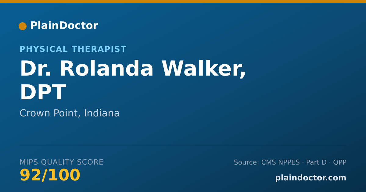 Shareable card for Rolanda Walker, DPT - Physical Therapist, Crown Point, IN