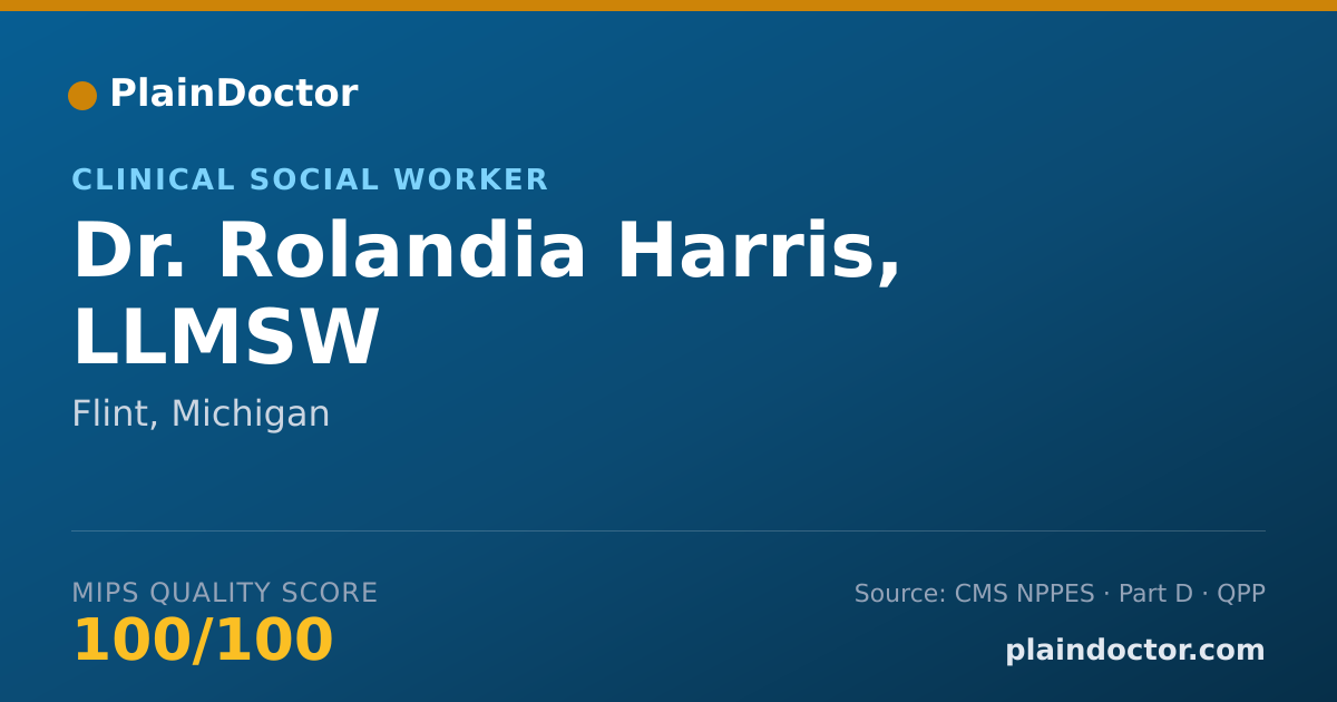 Shareable card for Rolandia Harris, LLMSW - Clinical Social Worker, Flint, MI