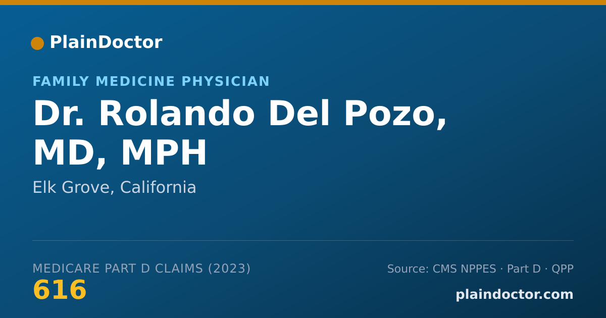 Shareable card for Rolando Del Pozo, MD, MPH - Family Medicine Physician, Elk Grove, CA