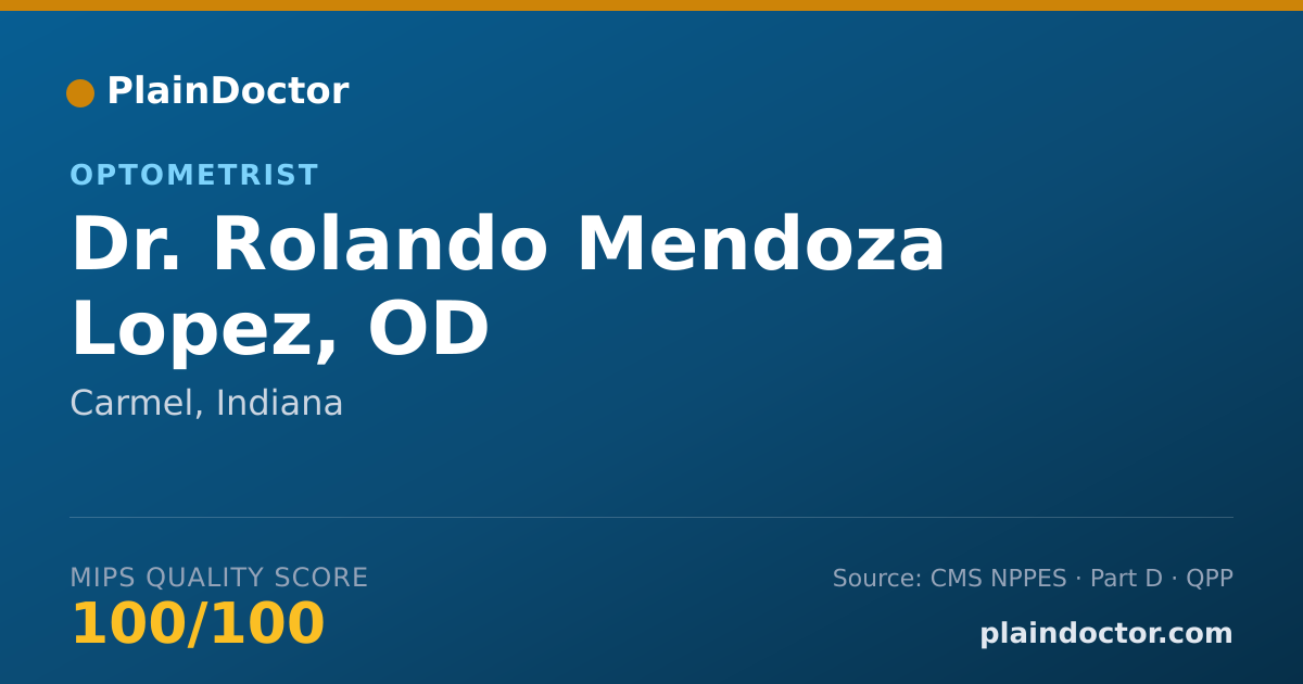 Shareable card for Rolando Mendoza Lopez, OD - Optometrist, Carmel, IN