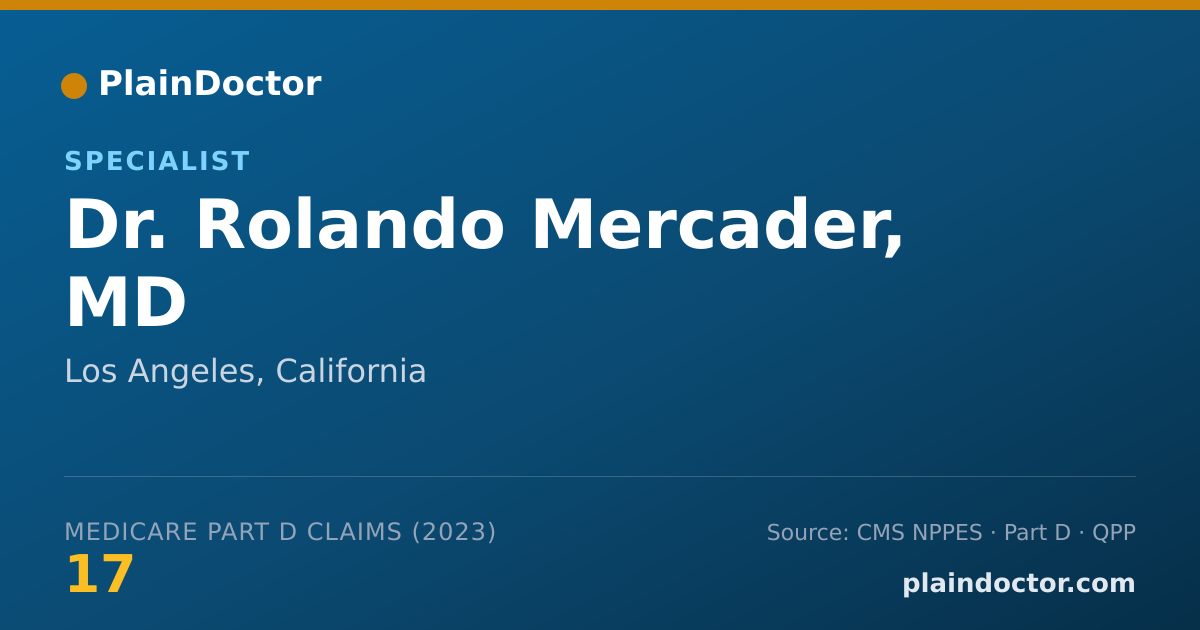 Shareable card for Rolando Mercader, MD - Specialist, Los Angeles, CA