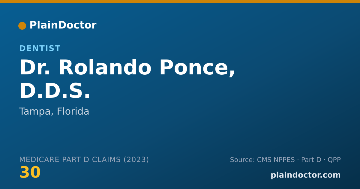 Shareable card for Rolando Ponce, D.D.S. - Dentist, Tampa, FL
