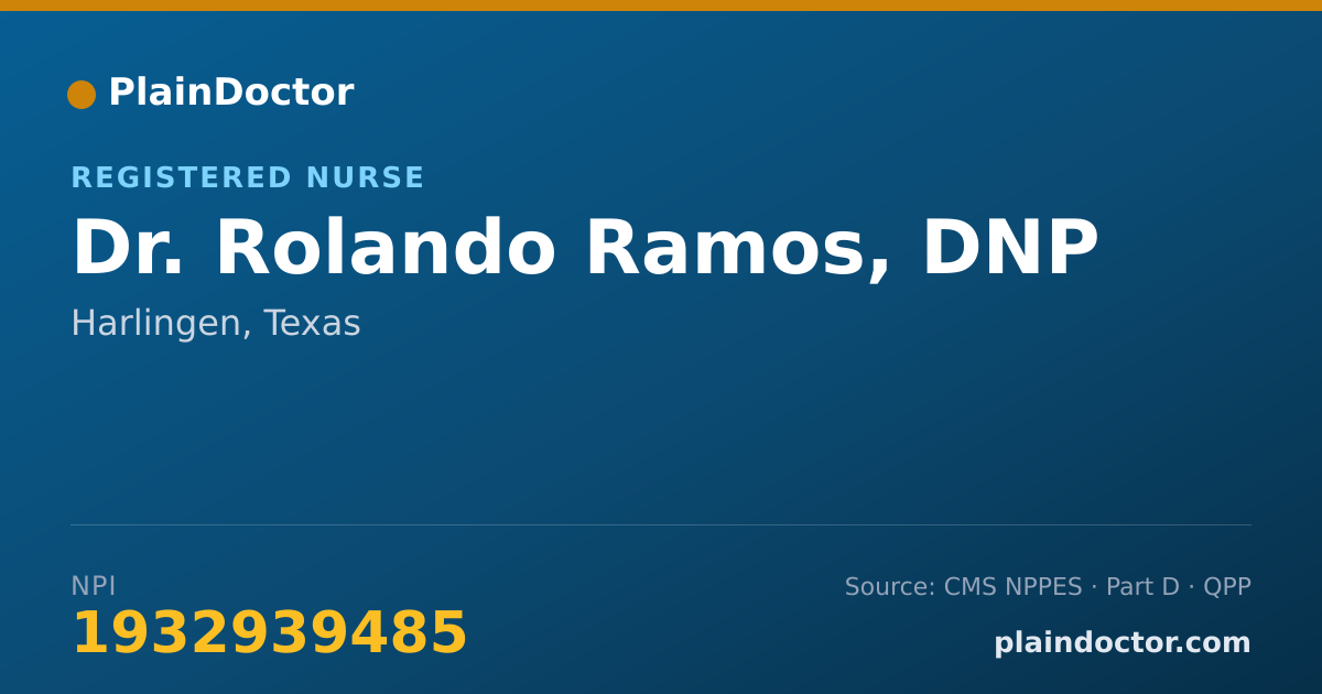 Shareable card for Rolando Ramos, DNP - Registered Nurse, Harlingen, TX