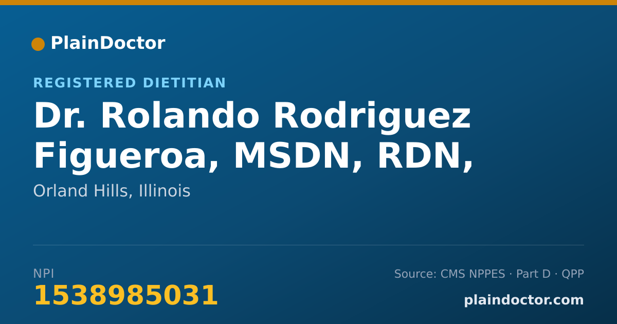 Shareable card for Rolando Rodriguez Figueroa, MSDN, RDN, LDN, CLS - Registered Dietitian, Orland Hills, IL